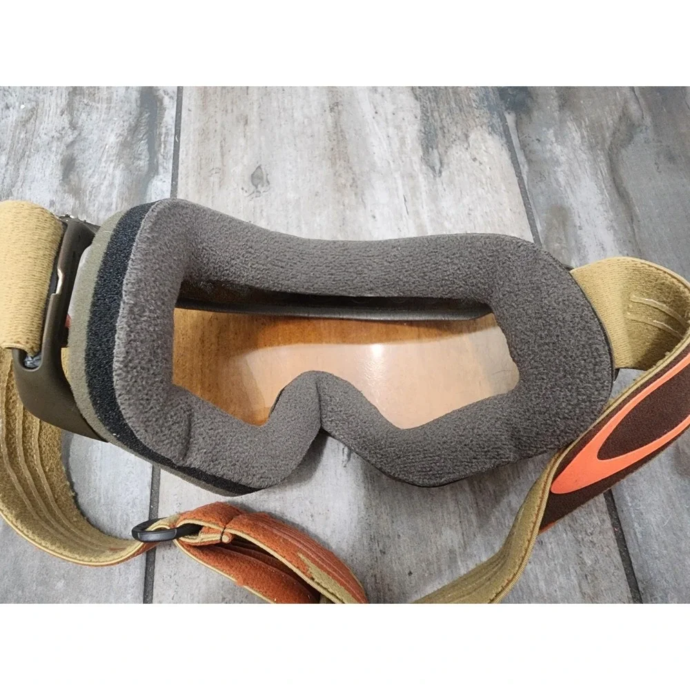 Oakley Goggles Crowbarbrown Wet dry Neon rhone w24k iridium Ski Snow Brown Strap